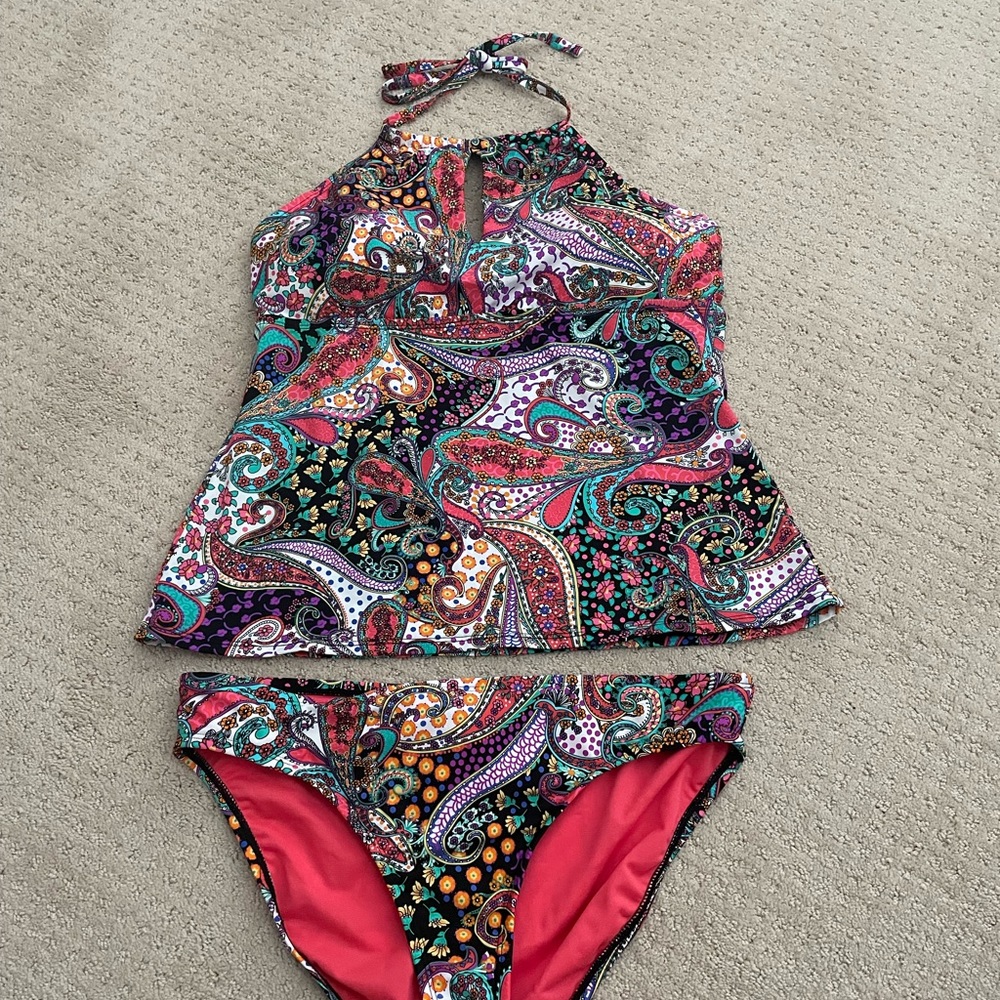 KENNETH COLE PRINT TANKINI SIZE XL